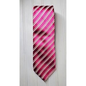 Donald Trump Signature Colelction 100% Silk Pink / White Striped Tie 62" x 3 5/8